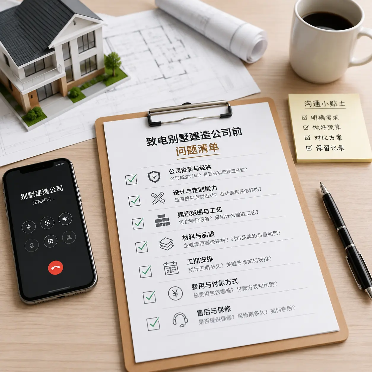 在丹寨拨打别墅建造公司电话前的准备工作